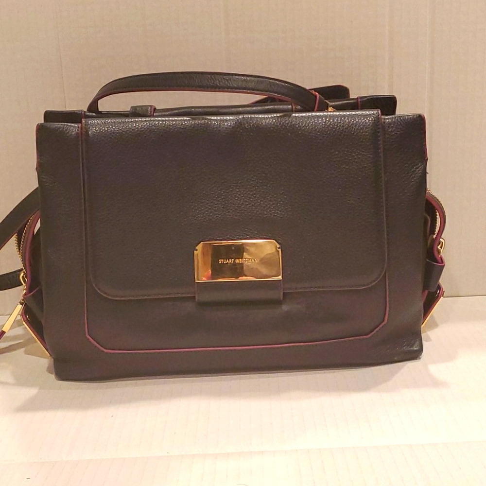 Navy Satchel Stuart Weitzman